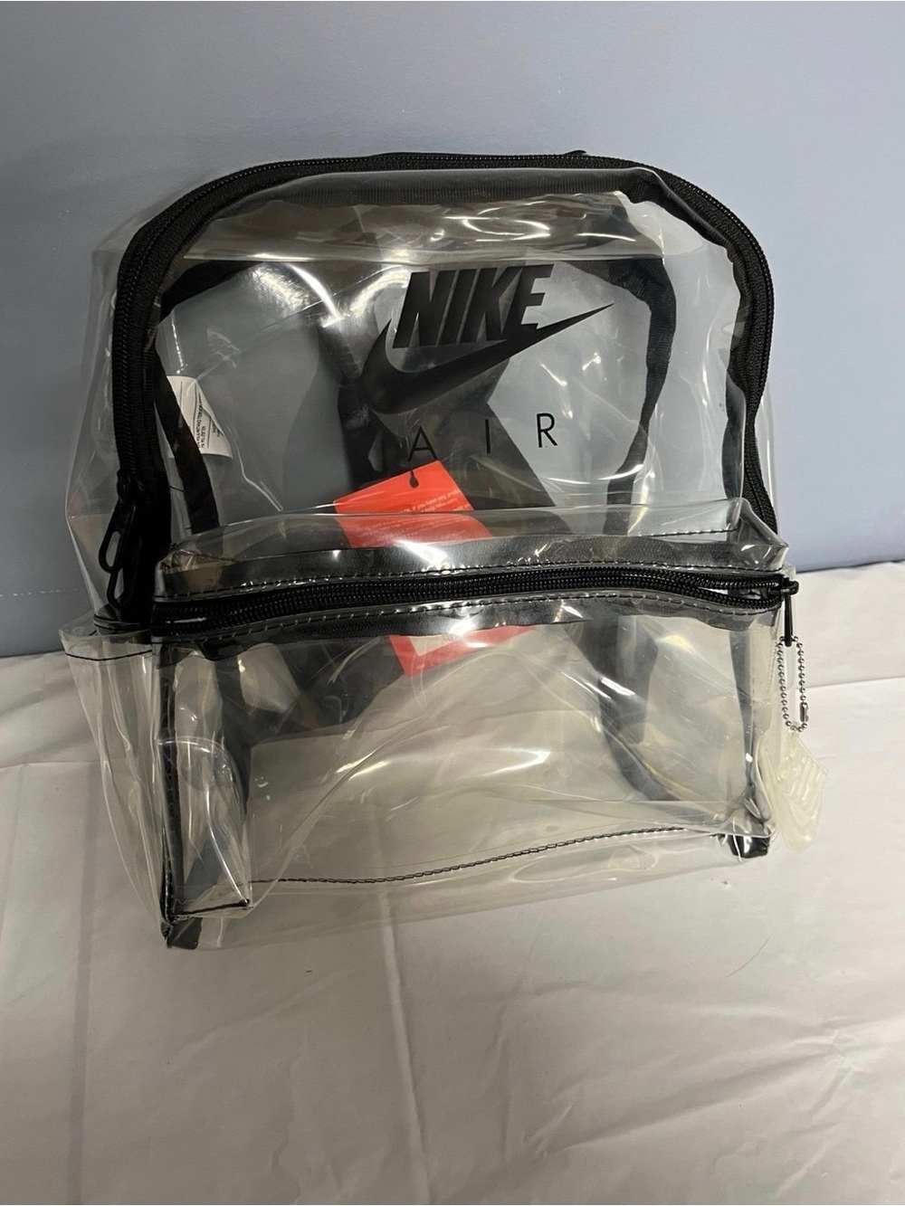 Nike Clear and Black Backpack Tagged Travel Pack